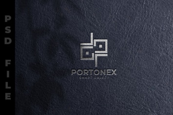Silver Logo Mockup in Leather