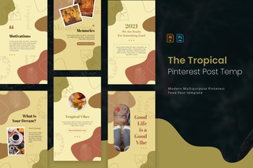 Tropical Motivation | Pinterest Post Template