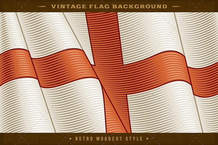 Vintage Flag Of England. Close-up Background