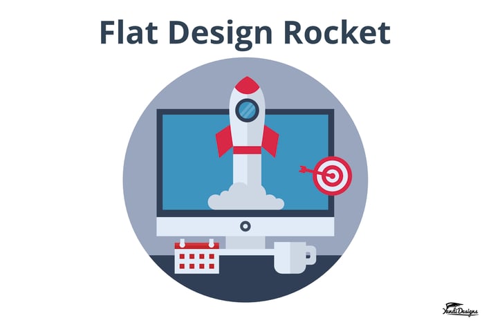 Flat Design Rocket