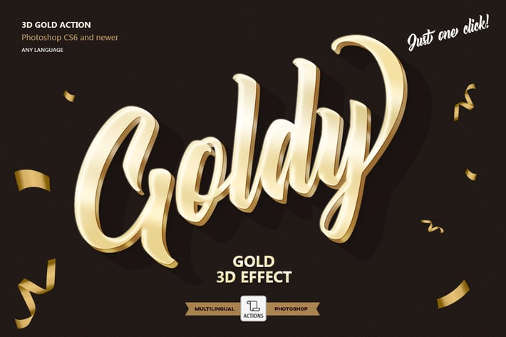 Gold 3D - Photoshop Action