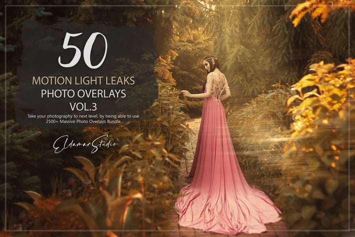 50 Motion Light Leaks Photo Overlays - Vol. 3