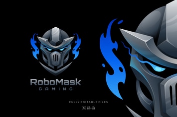 Robot Mask Sports and E-sports Logo