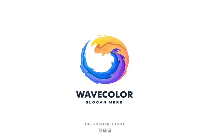 Abstract Wave Colorful Logo