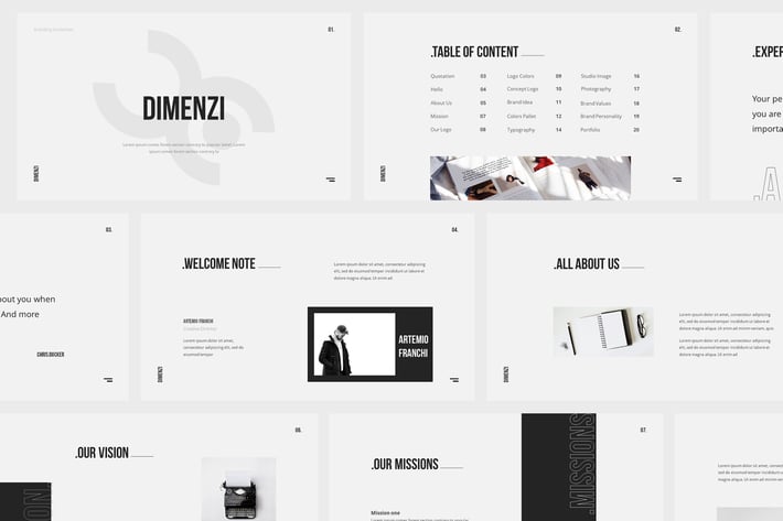 Dimenzi Branding Guidelines Powerpoint Template