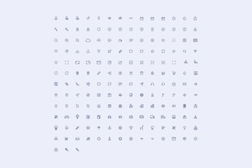 set of simple vector office icons