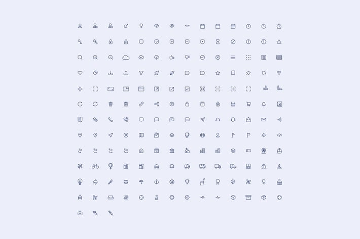 set of simple vector office icons