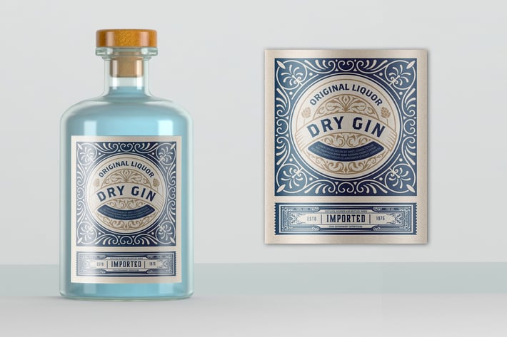 Vintage Gin Label Layout 