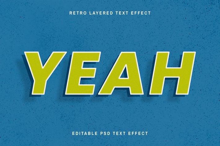 Retro editable text effect green shadow font