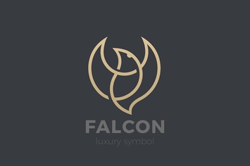 Logo Flying Soaring Bird Eagle Falcon Linear style