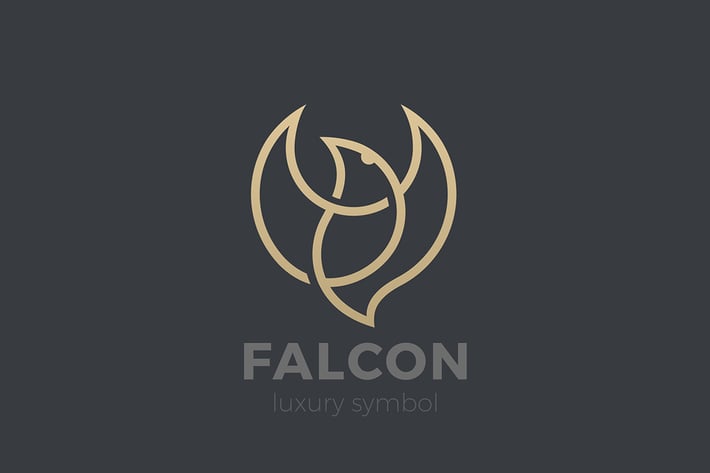 Logo Flying Soaring Bird Eagle Falcon Linear style