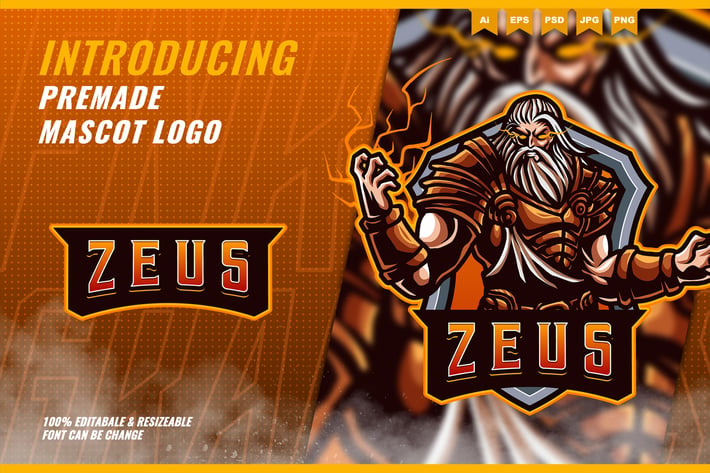 God Zeus - Mascot Esport Logo Template