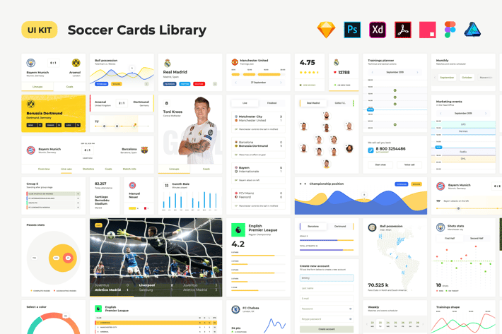 Soccer UI Cards
