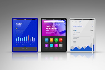 Tablet Mockup Minimal Editable Color Front View