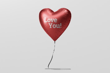 Valentine Heart Balloon Mockup
