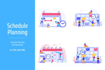 Schedule Planning Flat Illustration
