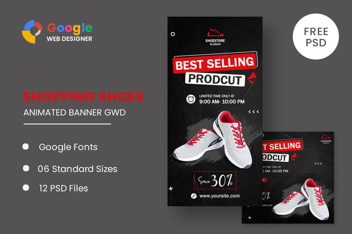Shoes Sale HTML5 Banner Ads Google Web Designer