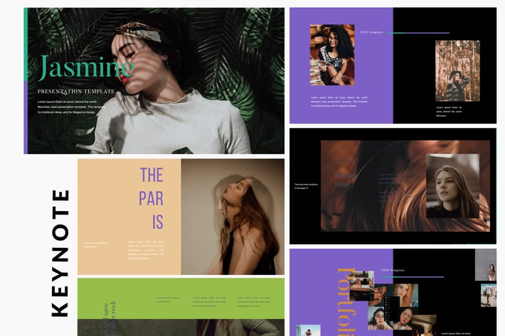 Jasmine Dark Lookbook - Fashion Keynote Template