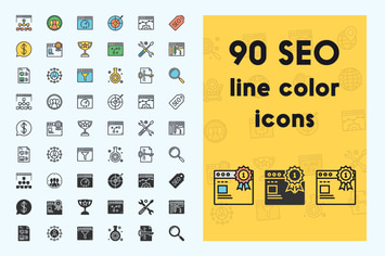SEO Line and Color Icon Set