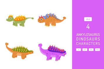 Cute Ankylosaurus - Dinosaurs Character Vol.8