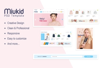 Miukid - Ecommerce PSD Template