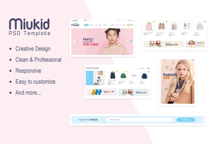 Miukid - Ecommerce PSD Template