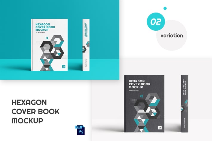 Hexagon Cover Book Mockup 