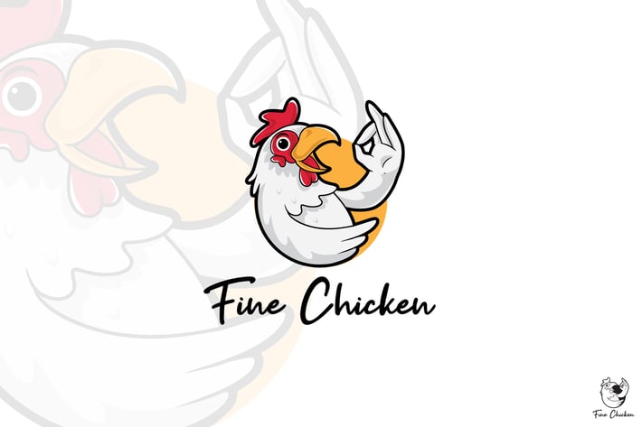 Chicken Cartoon Mascot Logo