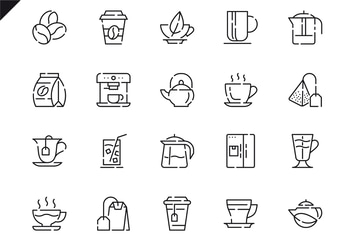 Simple Set Coffee and Tea Line Icons