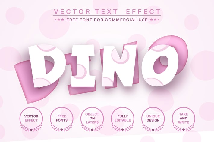 Childish paper - editable text effect,  font style