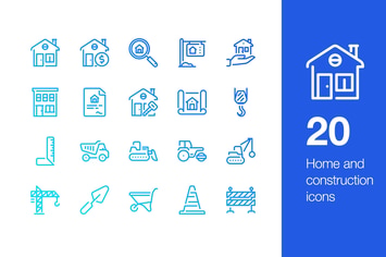 20 Home and construction icons
