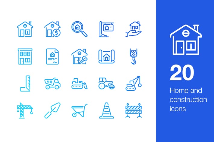 20 Home and construction icons