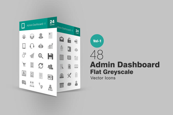 48 Admin Dashboard Greyscale Icons