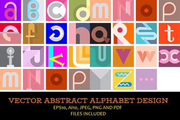 Abstract Font Design vector illustration