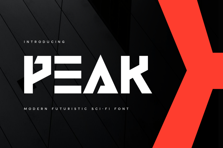 PEAK - Modern Futuristic Sci-fi Font