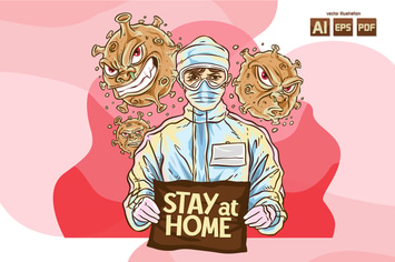 STAY AT HOME - Vector Illustration