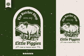 The Pig Butcher Shop Vintage Logo