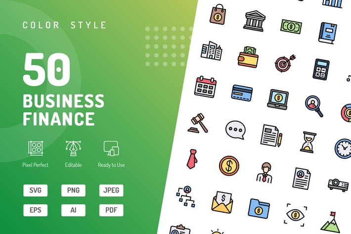 Business Finance Color Icons