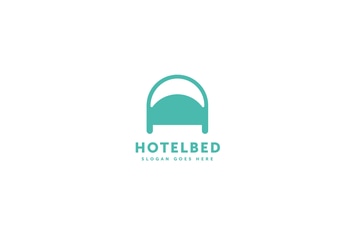 Hotel Bed Logo Template