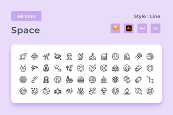 Galaxy Outline Style Icon Pack