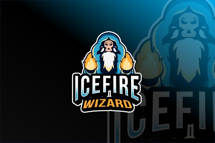 Icefire wizard Esport Logo Template