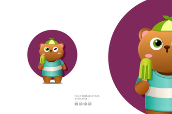 Cute Grizzly Illustration 