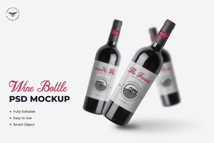 Wine Bottle Mockups Template