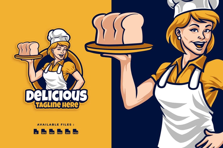 Delicious Chef Mascot Character Logo
