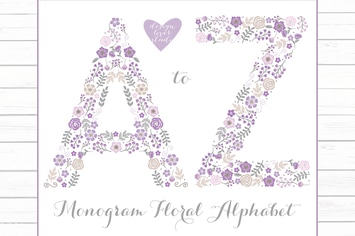 Alphabet A_Z Purple, monogram