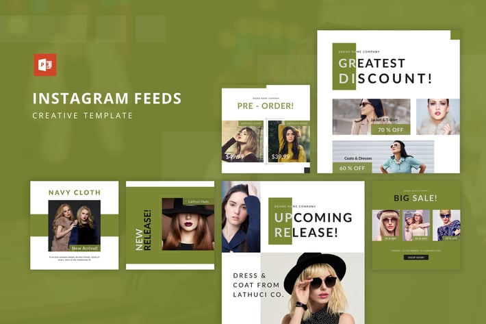 Instagram Lookbook Feed Powerpoint Template