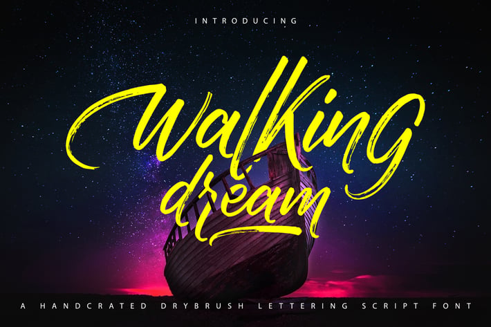 Walking Dream | A Handcrafted Drybrush Lettering 