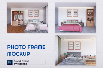 Photo Mockup in the Bedroom