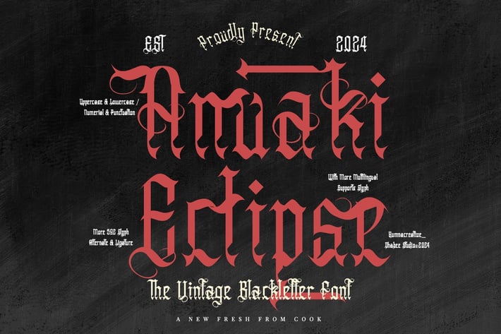 Anuaki Eclipse - Vintage Blackletter Font