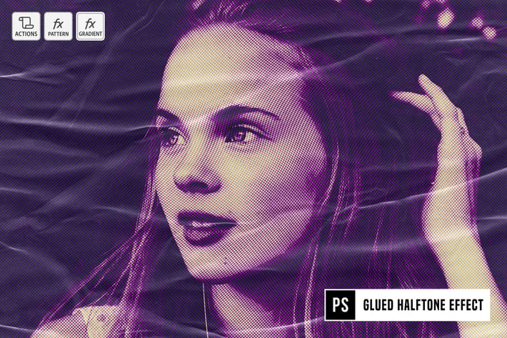 Glued Halftone Effect
